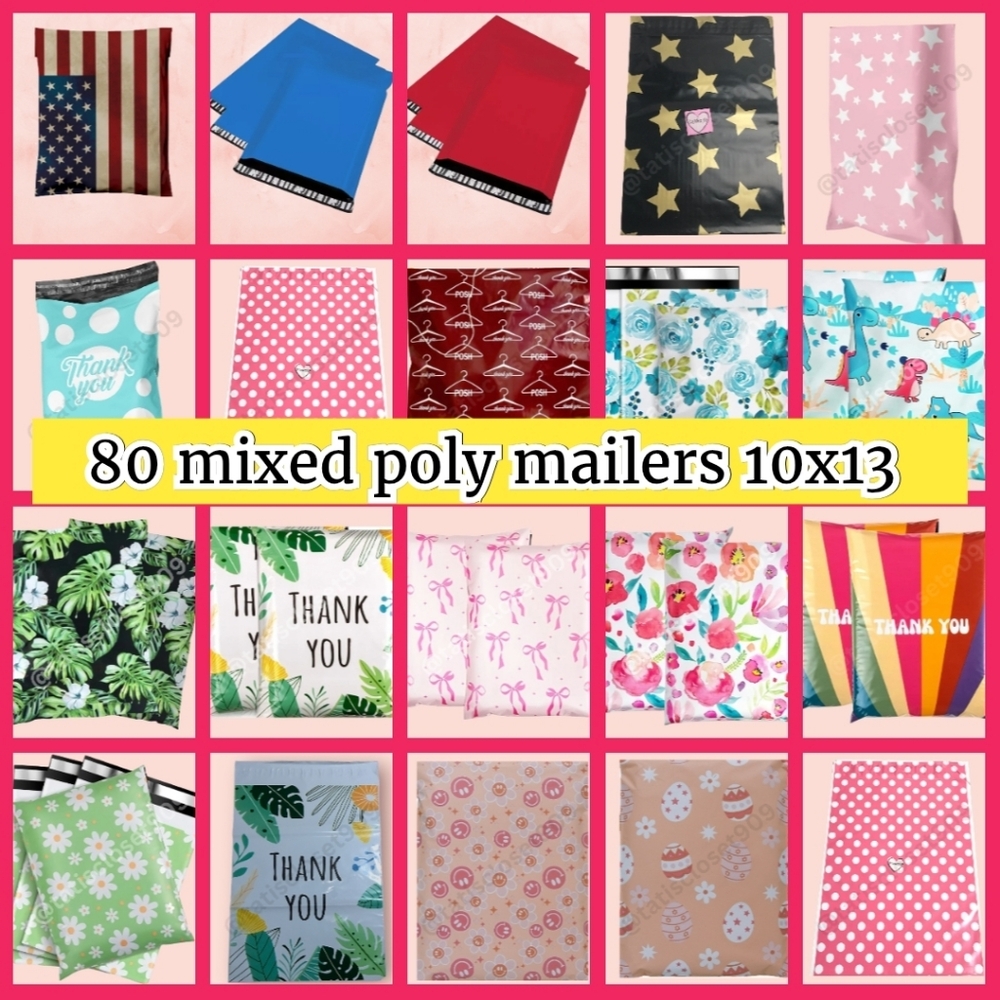 80 mixed poly maileds 80 thank you stickers
